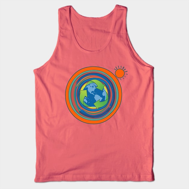 Recycle Reuse Reduce Retro Abstract Design Tank Top by Pixels Pantry